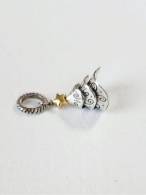 🎄 BRIGHTON RETIRED CHARM! ‘Tinsle’ Christmas Tree Silver Charm Crystal Accents